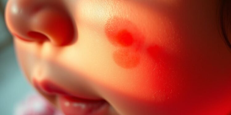Rote Punkte auf Kinderhaut