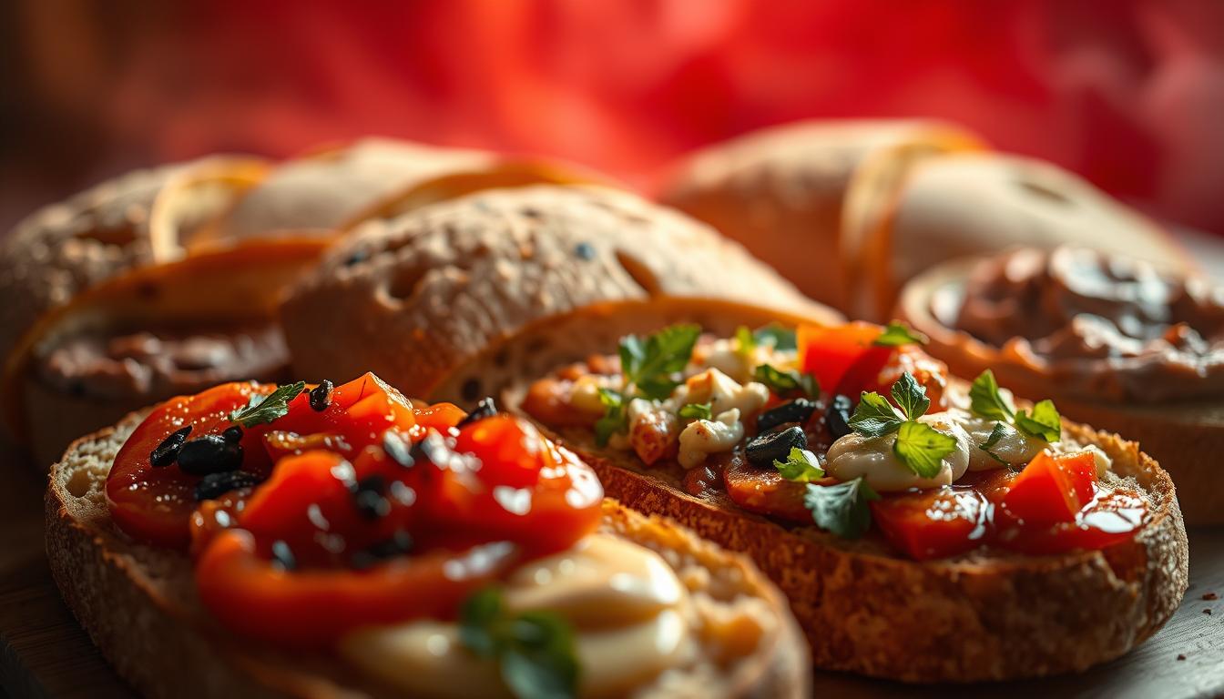 Dinkelbrot mit Aufstrichen und gesunden Belägen Dinkelbrot mit Aufstrichen und gesunden Belägen