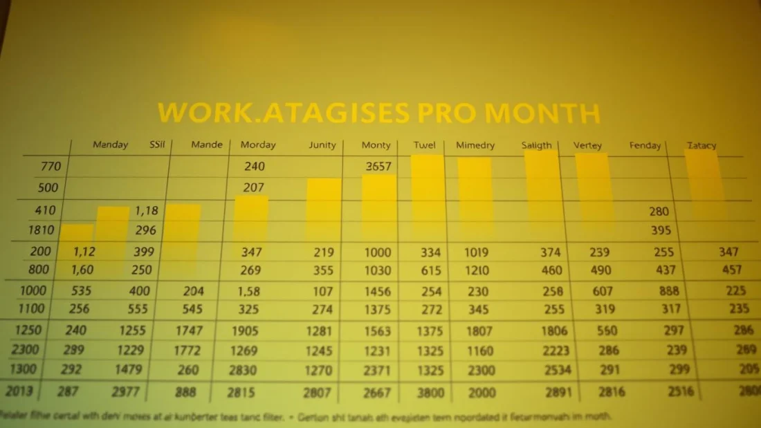 Durchschnittliche Arbeitstage pro Monat