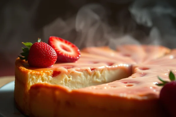 Käsekuchen mit Erdbeeren